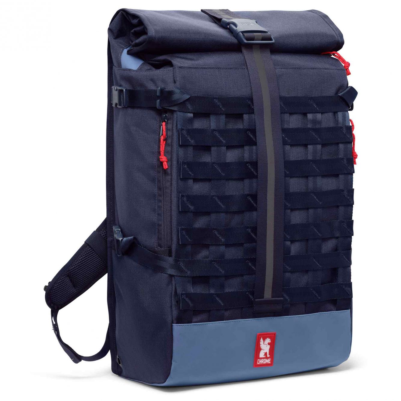 Bags in "navy tritone" are colour-coordinated with the early morning hours.