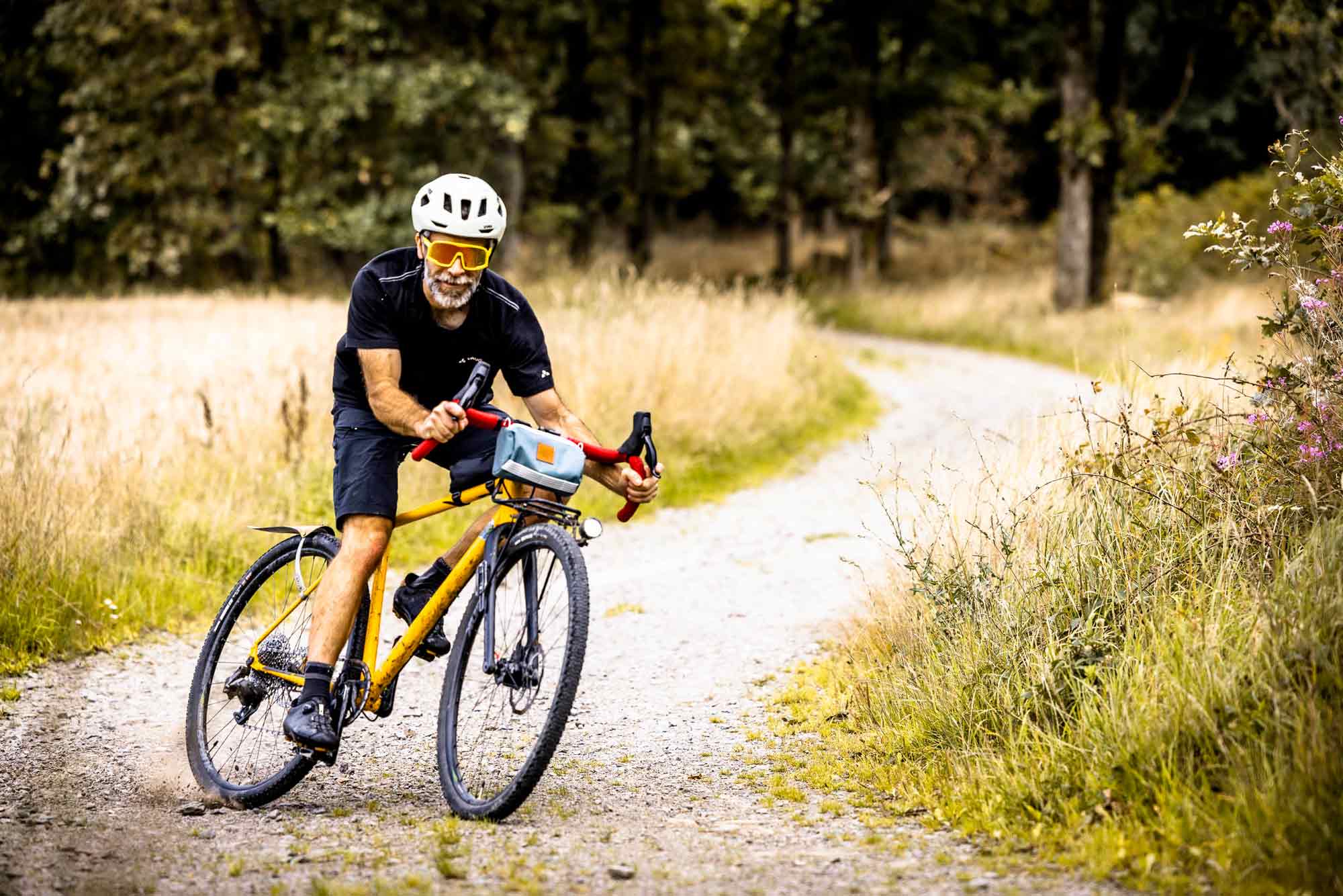 When it did dry out, martin loved shredding through the corners on the maxxis rambler like he was on an mtb!