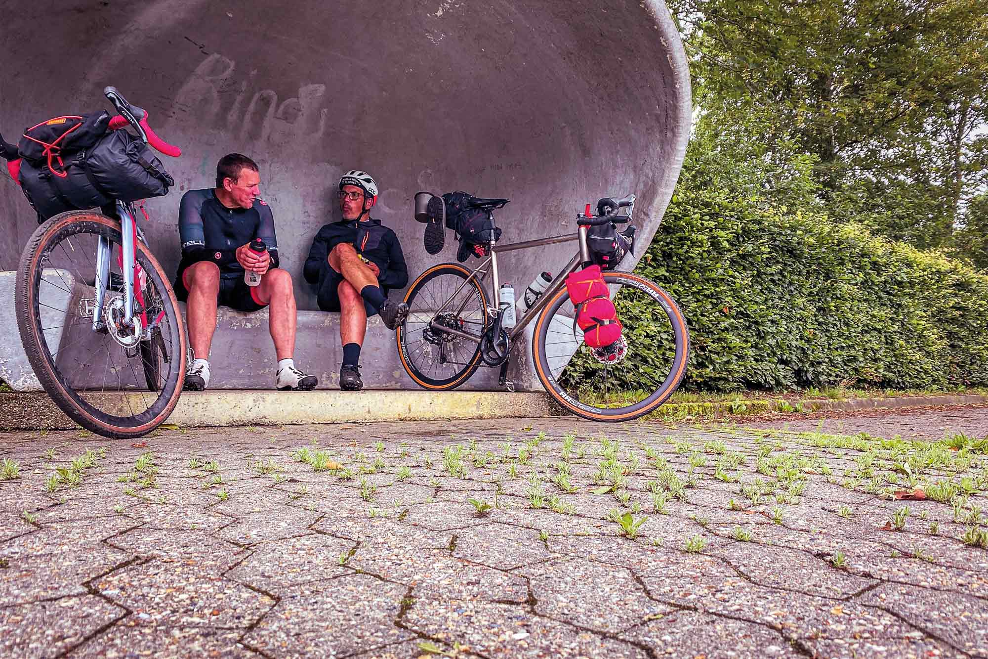 When bikepacking in denmark, the weather can always be an issue. So better take some rain gear with you - or take shelter at the bus stop.